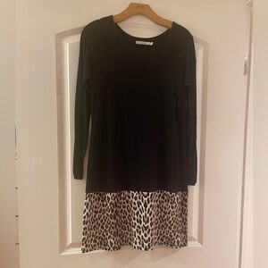 Black and Leopard Print Dress